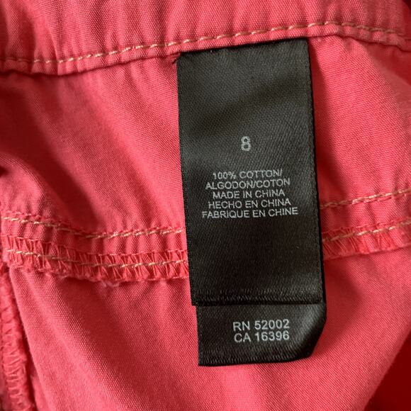 Vintage Y2K DKNY Jeans Pink Capris Embroidered Size 8 Twill Lizzy McGuire 2000s - Picture 6 of 8